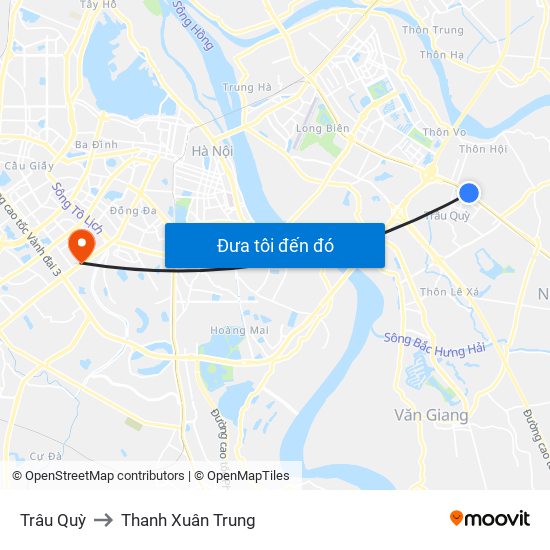 Trâu Quỳ to Thanh Xuân Trung map