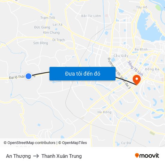 An Thượng to Thanh Xuân Trung map