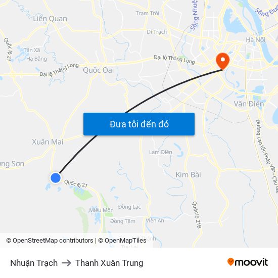 Nhuận Trạch to Thanh Xuân Trung map