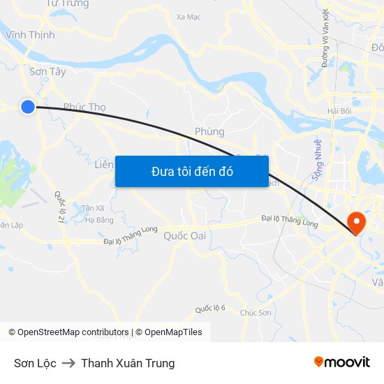 Sơn Lộc to Thanh Xuân Trung map