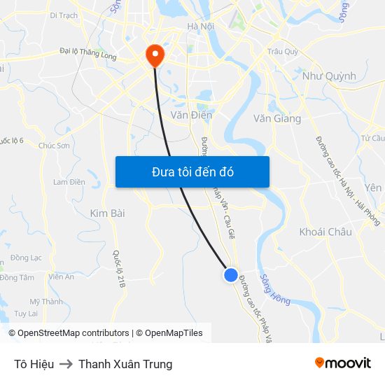 Tô Hiệu to Thanh Xuân Trung map