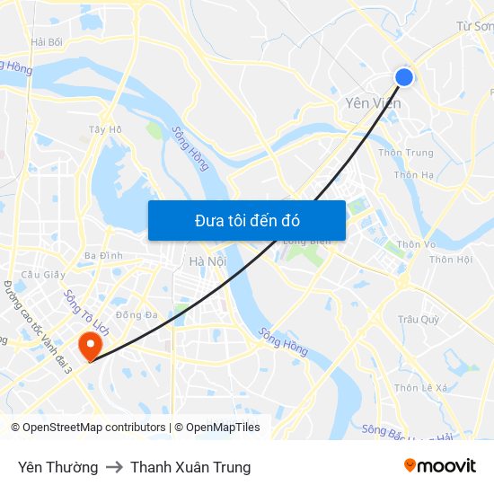 Yên Thường to Thanh Xuân Trung map