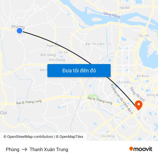 Phùng to Thanh Xuân Trung map