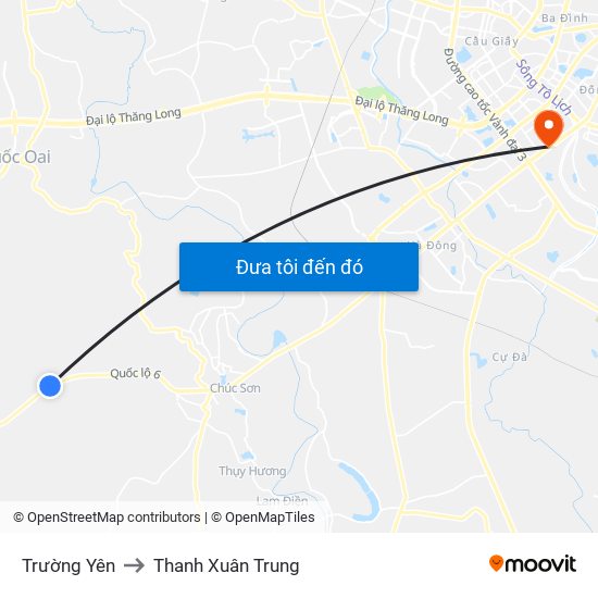 Trường Yên to Thanh Xuân Trung map