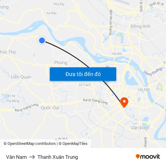 Vân Nam to Thanh Xuân Trung map