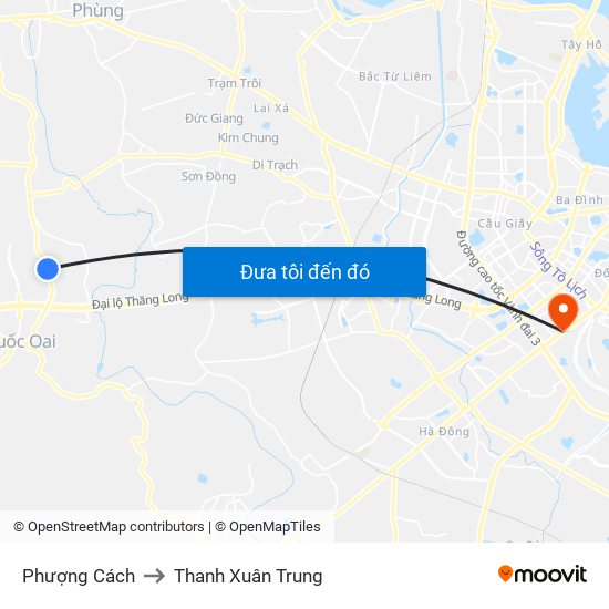 Phượng Cách to Thanh Xuân Trung map