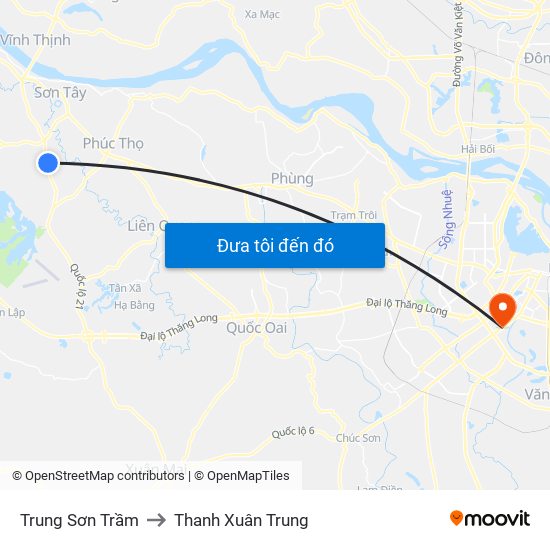 Trung Sơn Trầm to Thanh Xuân Trung map