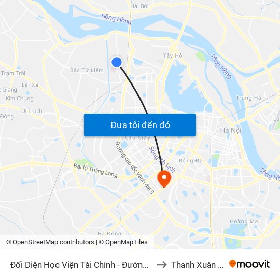 Đối Diện Học Viện Tài Chính - Đường Đức Thắng to Thanh Xuân Trung map