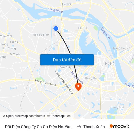 Đối Diện Công Ty Cp Cơ Điện Hn- Đường Đức Thắng to Thanh Xuân Trung map