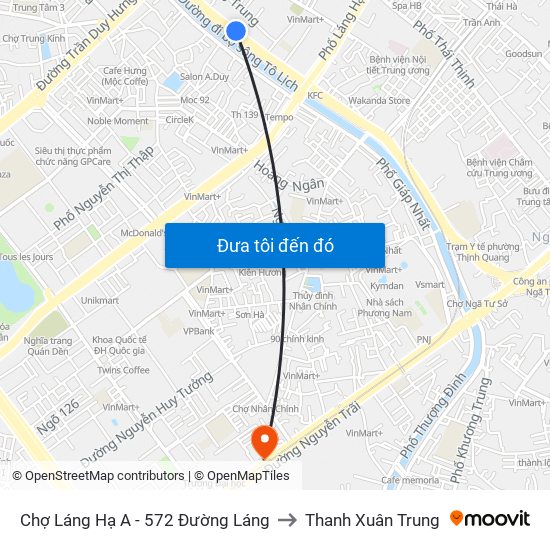 Chợ Láng Hạ A - 572 Đường Láng to Thanh Xuân Trung map