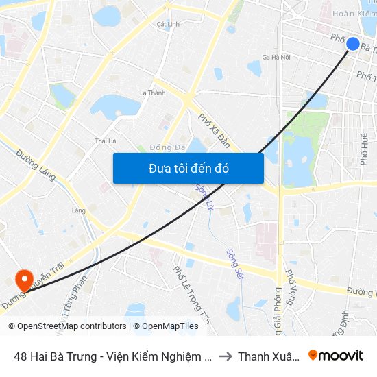 48 Hai Bà Trưng - Viện Kiểm Nghiệm Thuốc Trung Ương to Thanh Xuân Trung map