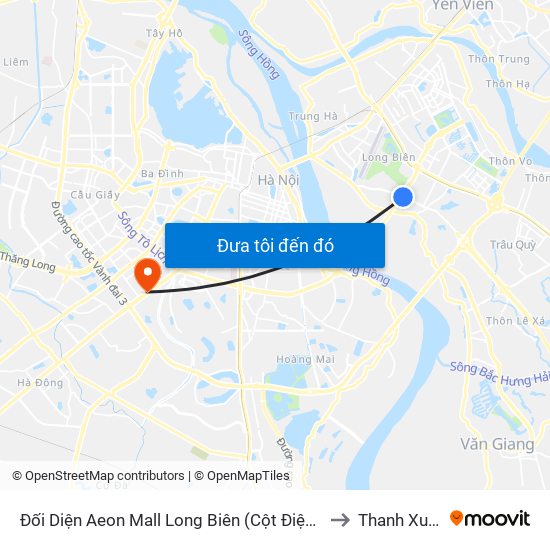 Đối Diện Aeon Mall Long Biên (Cột Điện T4a/2a-B Đường Cổ Linh) to Thanh Xuân Trung map