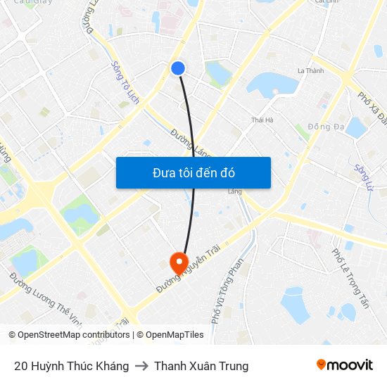 20 Huỳnh Thúc Kháng to Thanh Xuân Trung map
