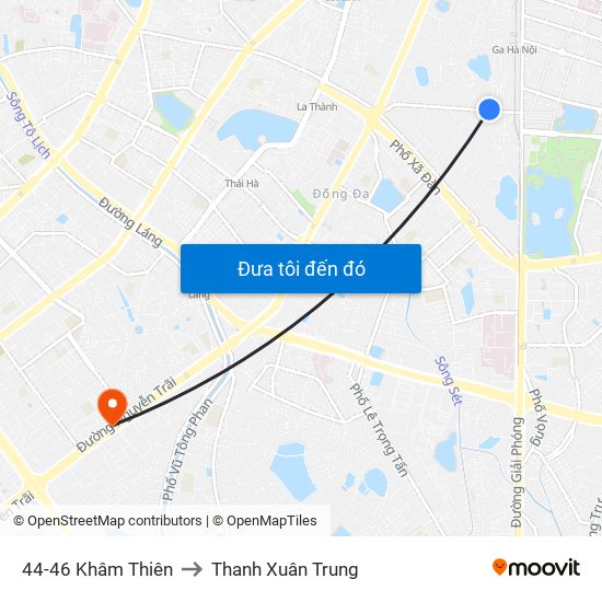 44-46 Khâm Thiên to Thanh Xuân Trung map