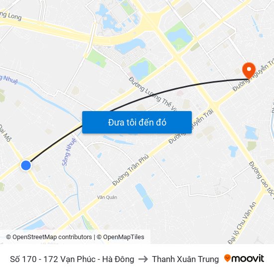 Số 170 - 172 Vạn Phúc - Hà Đông to Thanh Xuân Trung map