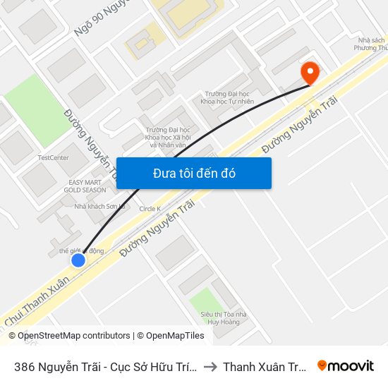 386 Nguyễn Trãi - Cục Sở Hữu Trí Tuệ to Thanh Xuân Trung map