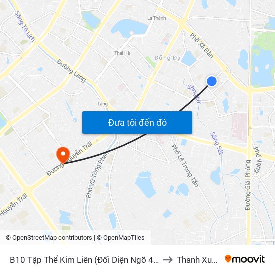 B10 Tập Thể Kim Liên (Đối Diện Ngõ 46b Phạm Ngọc Thạch) to Thanh Xuân Trung map