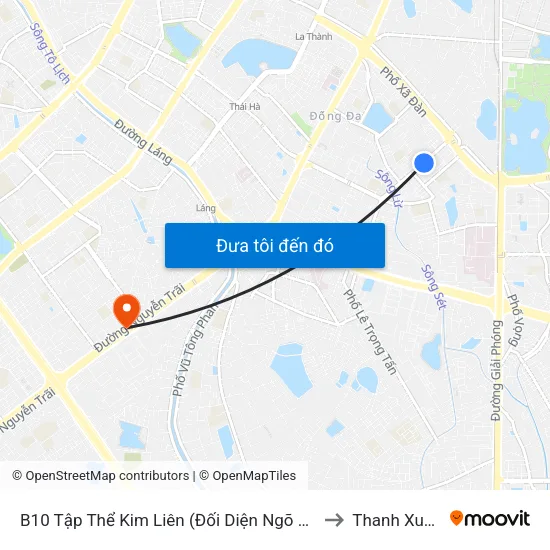 B10 Tập Thể Kim Liên (Đối Diện Ngõ 46b Phạm Ngọc Thạch) to Thanh Xuân Trung map