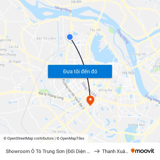 Showroom Ô Tô Trung Sơn (Đối Diện 315 Phạm Văn Đồng) to Thanh Xuân Trung map