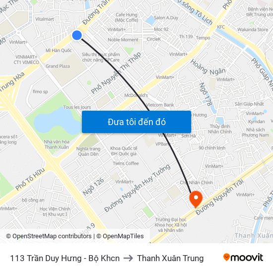 113 Trần Duy Hưng - Bộ Khcn to Thanh Xuân Trung map