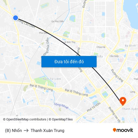 (B) Nhổn to Thanh Xuân Trung map