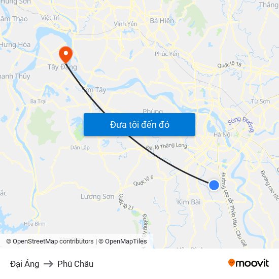 Đại Áng to Phú Châu map