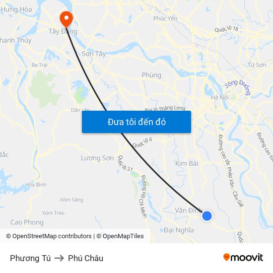 Phương Tú to Phú Châu map