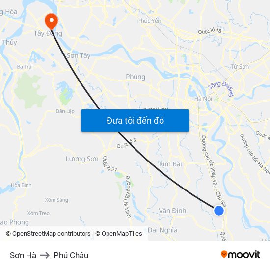 Sơn Hà to Phú Châu map