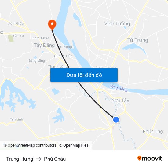 Trung Hưng to Phú Châu map