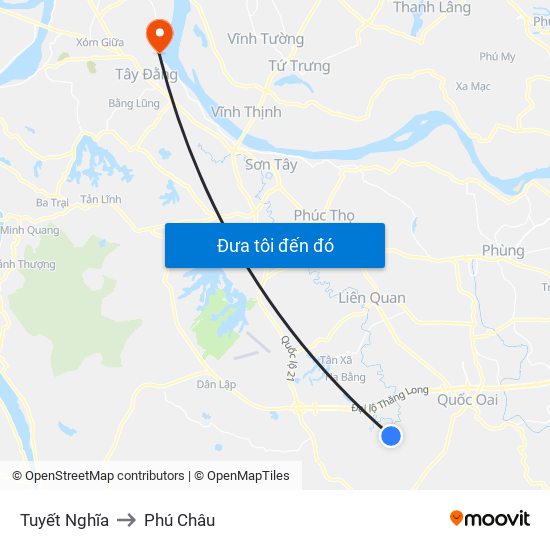 Tuyết Nghĩa to Phú Châu map