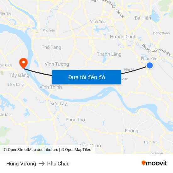 Hùng Vương to Phú Châu map