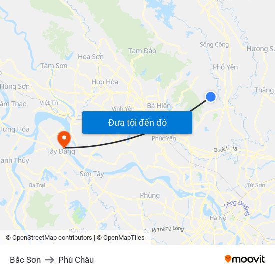 Bắc Sơn to Phú Châu map