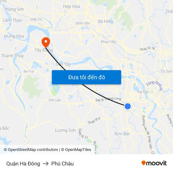 Quận Hà Đông to Phú Châu map