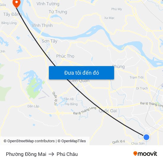 Phường Đồng Mai to Phú Châu map
