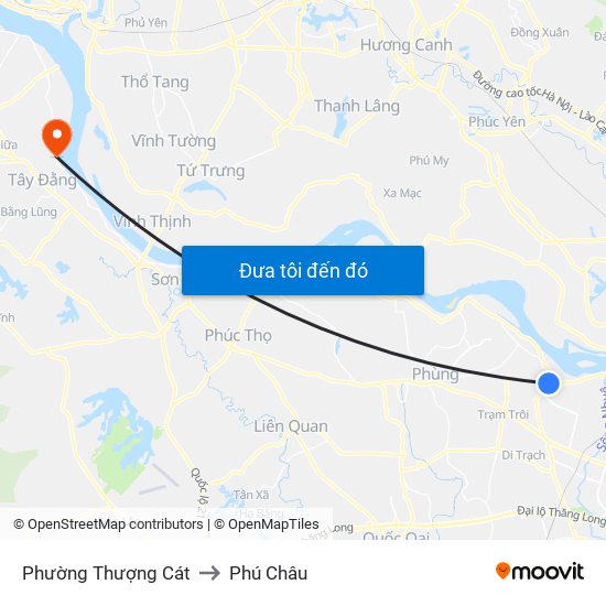 Phường Thượng Cát to Phú Châu map