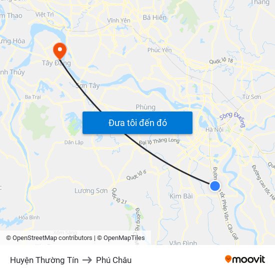 Huyện Thường Tín to Phú Châu map