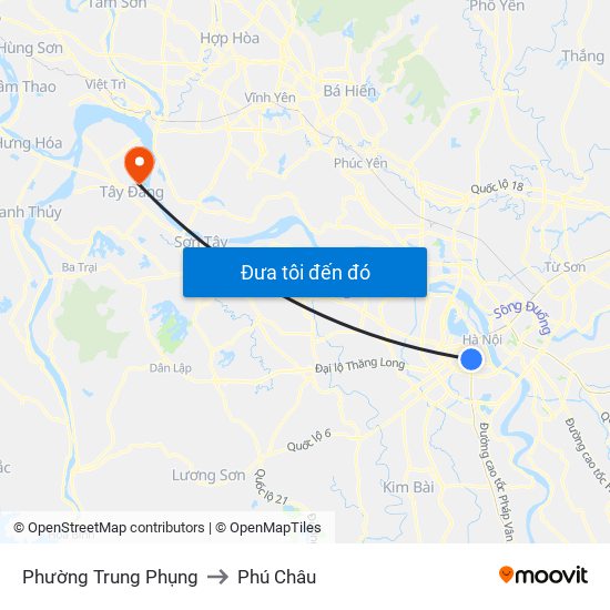 Phường Trung Phụng to Phú Châu map