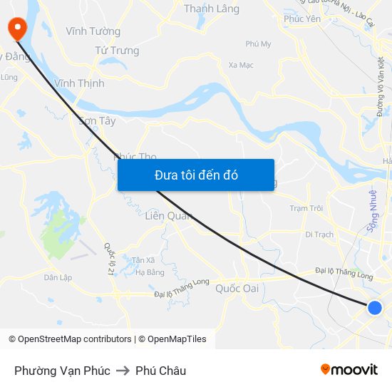 Phường Vạn Phúc to Phú Châu map
