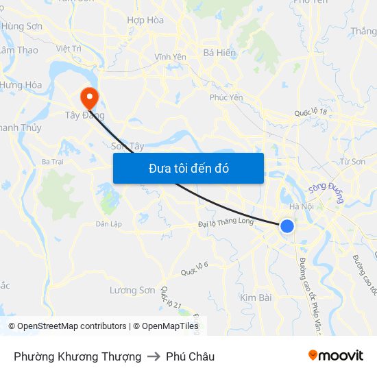Phường Khương Thượng to Phú Châu map