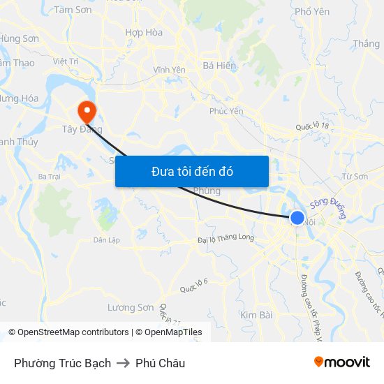 Phường Trúc Bạch to Phú Châu map