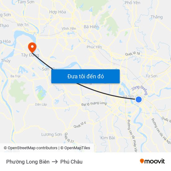 Phường Long Biên to Phú Châu map