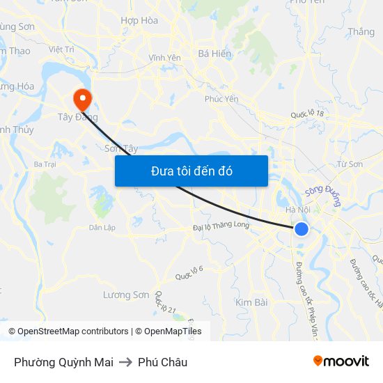 Phường Quỳnh Mai to Phú Châu map