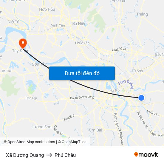 Xã Dương Quang to Phú Châu map