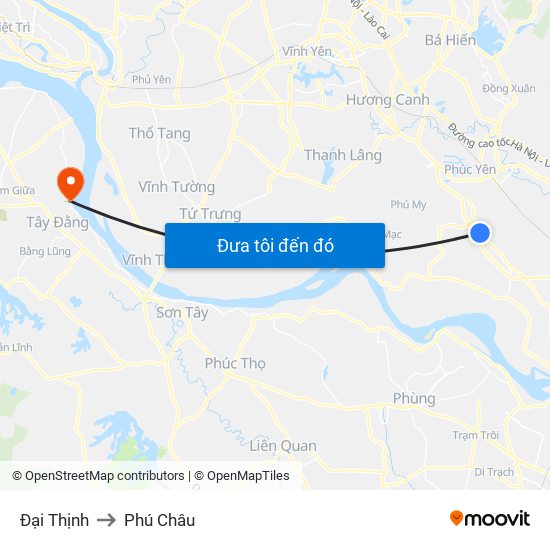 Đại Thịnh to Phú Châu map