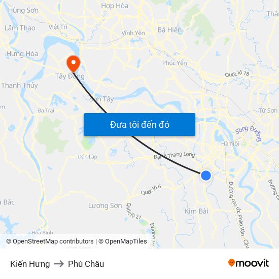 Kiến Hưng to Phú Châu map