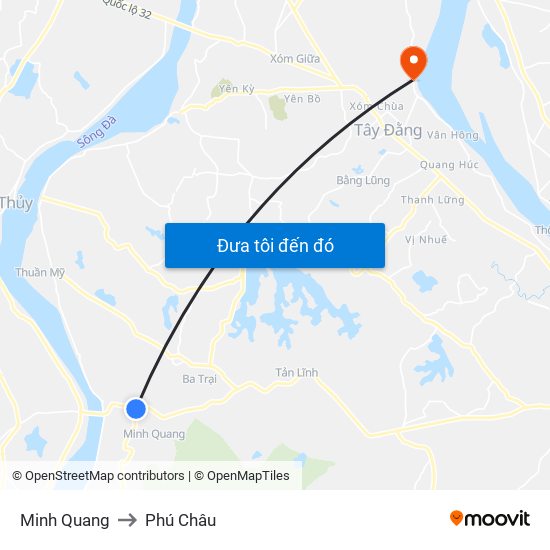Minh Quang to Phú Châu map