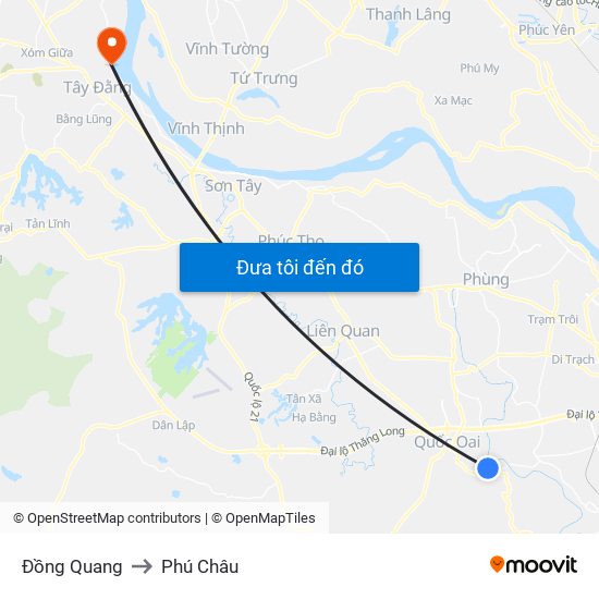 Đồng Quang to Phú Châu map