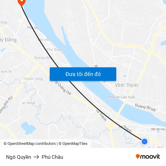 Ngô Quyền to Phú Châu map