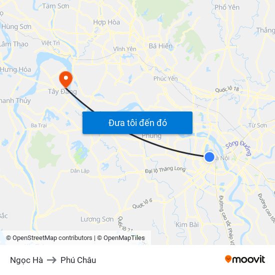 Ngọc Hà to Phú Châu map