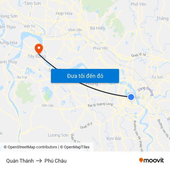 Quán Thánh to Phú Châu map